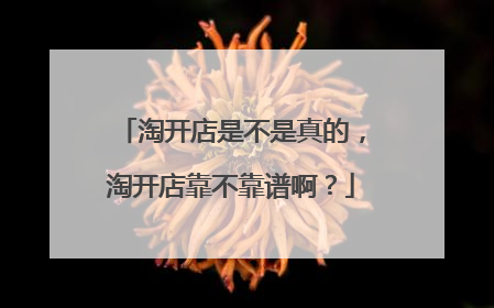 淘开店是不是真的，淘开店靠不靠谱啊？