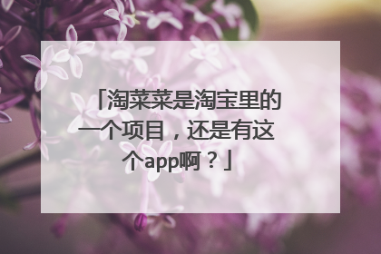 淘菜菜是淘宝里的一个项目,还是有这个app啊?