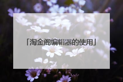 淘金阁编辑器的使用