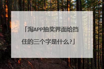 淘APP抽奖界面给挡住的三个字是什么?