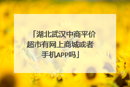 湖北武汉中商平价超市有网上商城或者手机APP吗