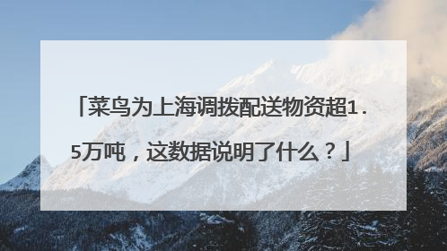 菜鸟为上海调拨配送物资超1.5万吨,这数据说明了什么?