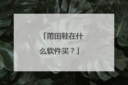 莆田鞋在什么软件买?