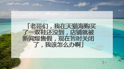 老哥们,我在天猫海购买了一双鞋还没到,店铺就被新闻爆售假,现在暂时关闭了,我该怎么办啊