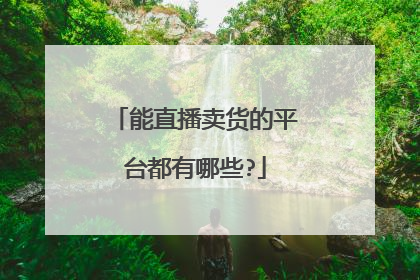 能直播卖货的平台都有哪些?