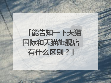 能告知一下天猫国际和天猫旗舰店有什么区别?