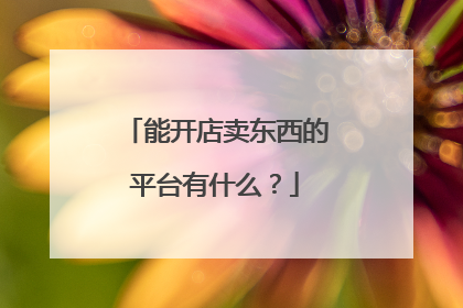 能开店卖东西的平台有什么?