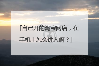 自己开的淘宝网店,在手机上怎么进入啊?