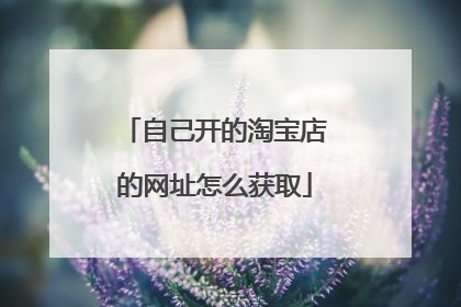 自己开的淘宝店的网址怎么获取