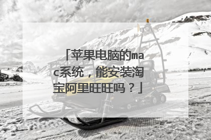 苹果电脑的mac系统,能安装淘宝阿里旺旺吗?