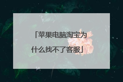 苹果电脑淘宝为什么找不了客服
