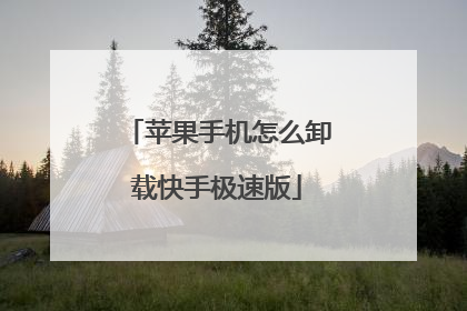 苹果手机怎么卸载快手极速版