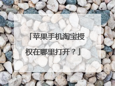 苹果手机淘宝授权在哪里打开?
