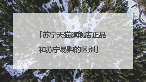 苏宁天猫旗舰店正品和苏宁易购的区别