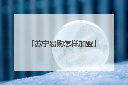 苏宁易购怎样加盟