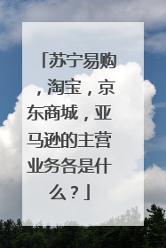 苏宁易购，淘宝，京东商城，亚马逊的主营业务各是什么？