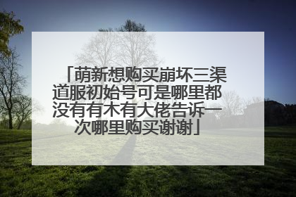 萌新想购买崩坏三渠道服初始号可是哪里都没有有木有大佬告诉一次哪里购买谢谢