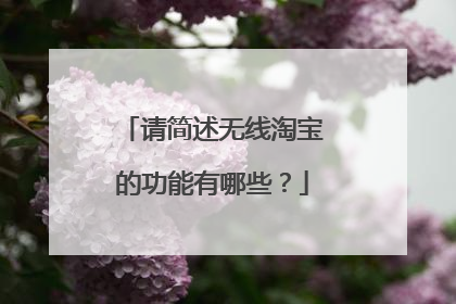 请简述无线淘宝的功能有哪些?