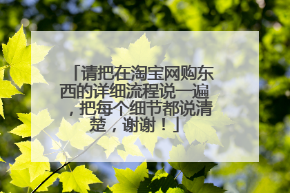 请把在淘宝网购东西的详细流程说一遍，把每个细节都说清楚，谢谢！