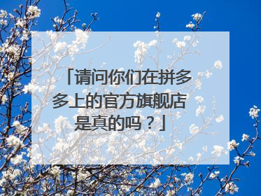 请问你们在拼多多上的官方旗舰店是真的吗?