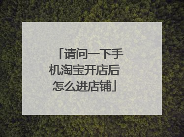 请问一下手机淘宝开店后怎么进店铺