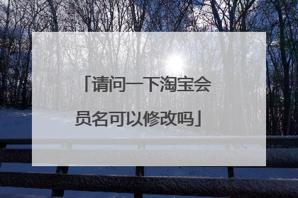 请问一下淘宝会员名可以修改吗