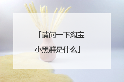 请问一下淘宝小黑群是什么
