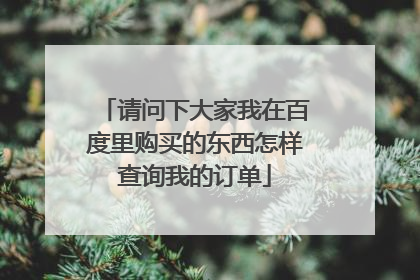 请问下大家我在百度里购买的东西怎样查询我的订单