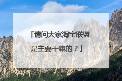 请问大家淘宝联盟是主要干嘛的?