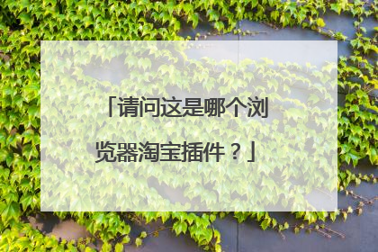 请问这是哪个浏览器淘宝插件？