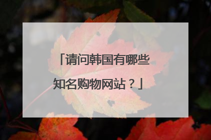 请问韩国有哪些知名购物网站？
