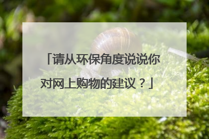 请从环保角度说说你对网上购物的建议?
