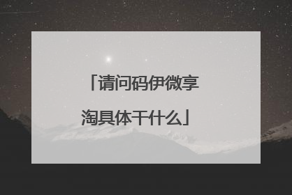 请问码伊微享淘具体干什么