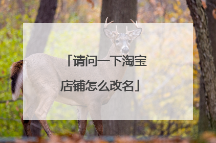 请问一下淘宝店铺怎么改名