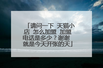 请问一下 天猫小店 怎么加盟 加盟电话是多少？谢谢 就是今天开张的天