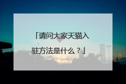 请问大家天猫入驻方法是什么?