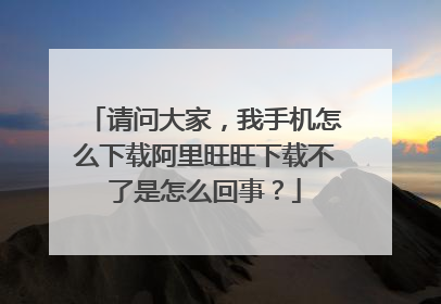 请问大家,我手机怎么下载阿里旺旺下载不了是怎么回事?
