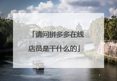 请问拼多多在线店员是干什么的