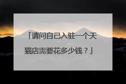 请问自己入驻一个天猫店需要花多少钱？