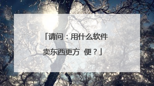 请问:用什么软件卖东西更方 便?