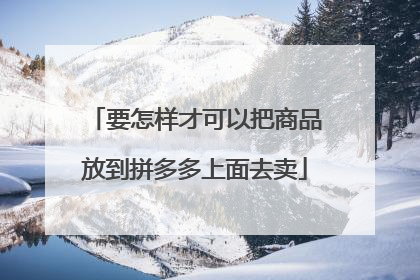 要怎样才可以把商品放到拼多多上面去卖