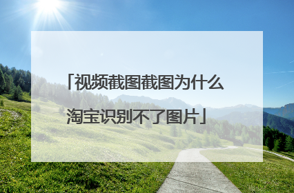 视频截图截图为什么淘宝识别不了图片
