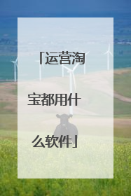 运营淘宝都用什么软件