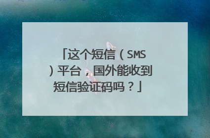 这个短信(SMS)平台,国外能收到短信验证码吗?