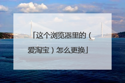 这个浏览器里的(爱淘宝)怎么更换