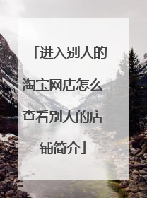 进入别人的淘宝网店怎么查看别人的店铺简介