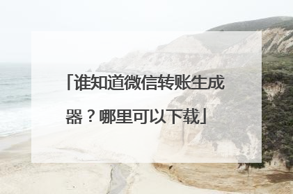 谁知道微信转账生成器？哪里可以下载