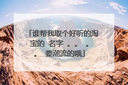 谁帮我取个好听的淘宝的 名字 。。 。。 要潮流的哦