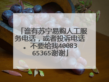 谁有苏宁易购人工服务电话,或者投诉电话。不要给我4008365365谢谢