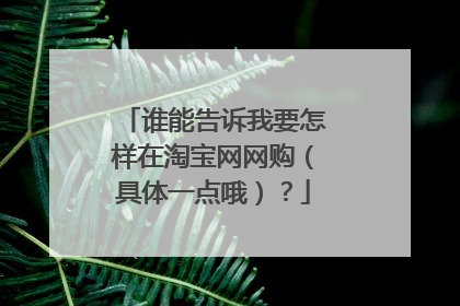 谁能告诉我要怎样在淘宝网网购(具体一点哦)?